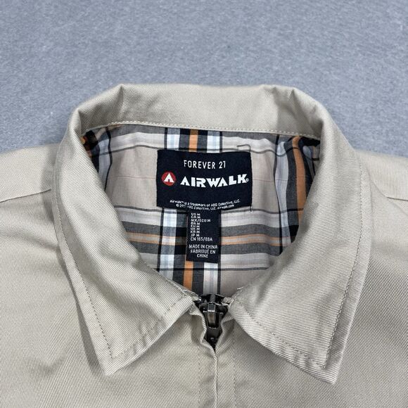 Airwalk x Forever 21 Jacket Mens Medium Beige Harrington Skater Patch Streetwear - Picture 2 of 11